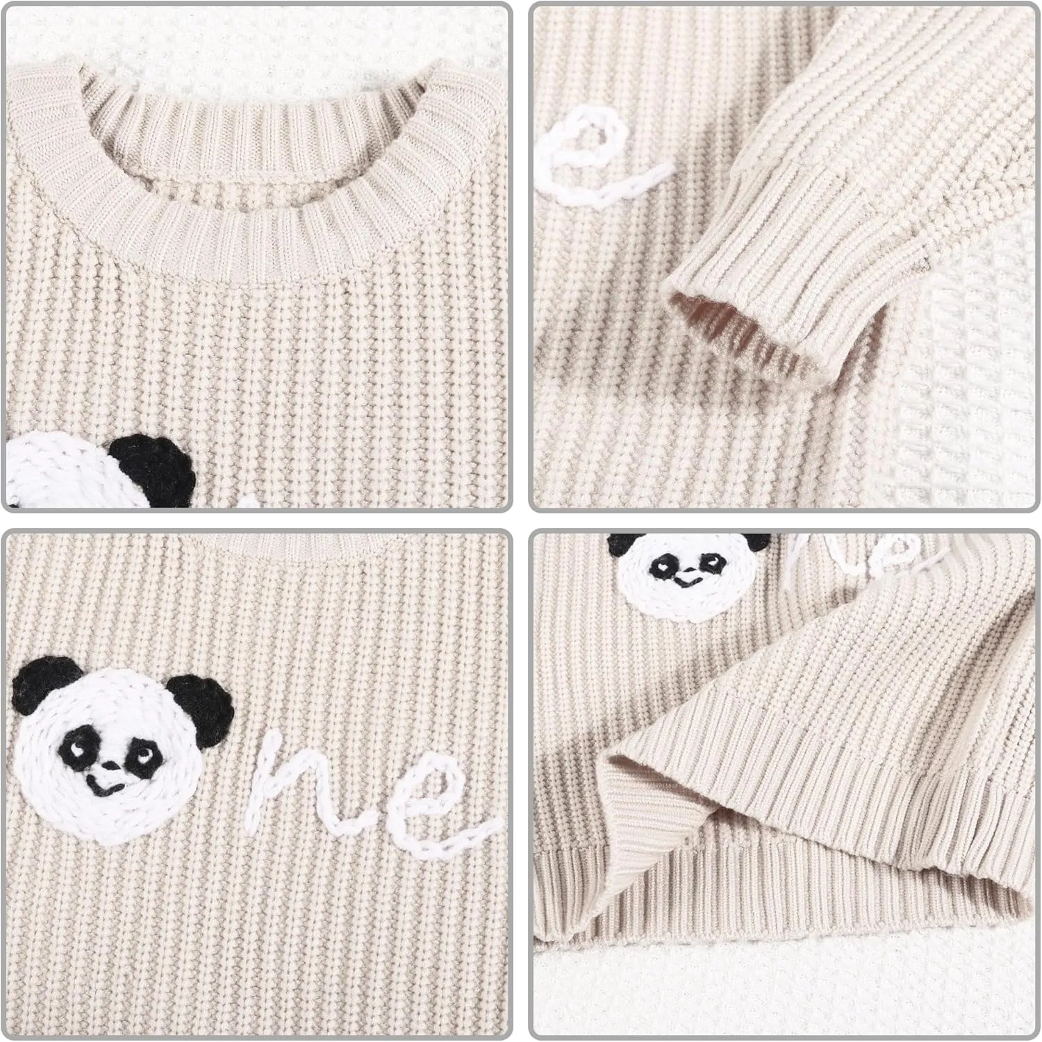 1st First Birthday Outfit Girl Boy One Sweater Embroidery Knit Pullover Fall Winter Clothes with Baby Gift Bag