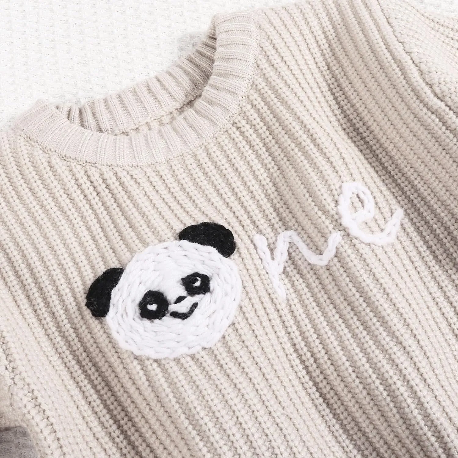 1st First Birthday Outfit Girl Boy One Sweater Embroidery Knit Pullover Fall Winter Clothes with Baby Gift Bag