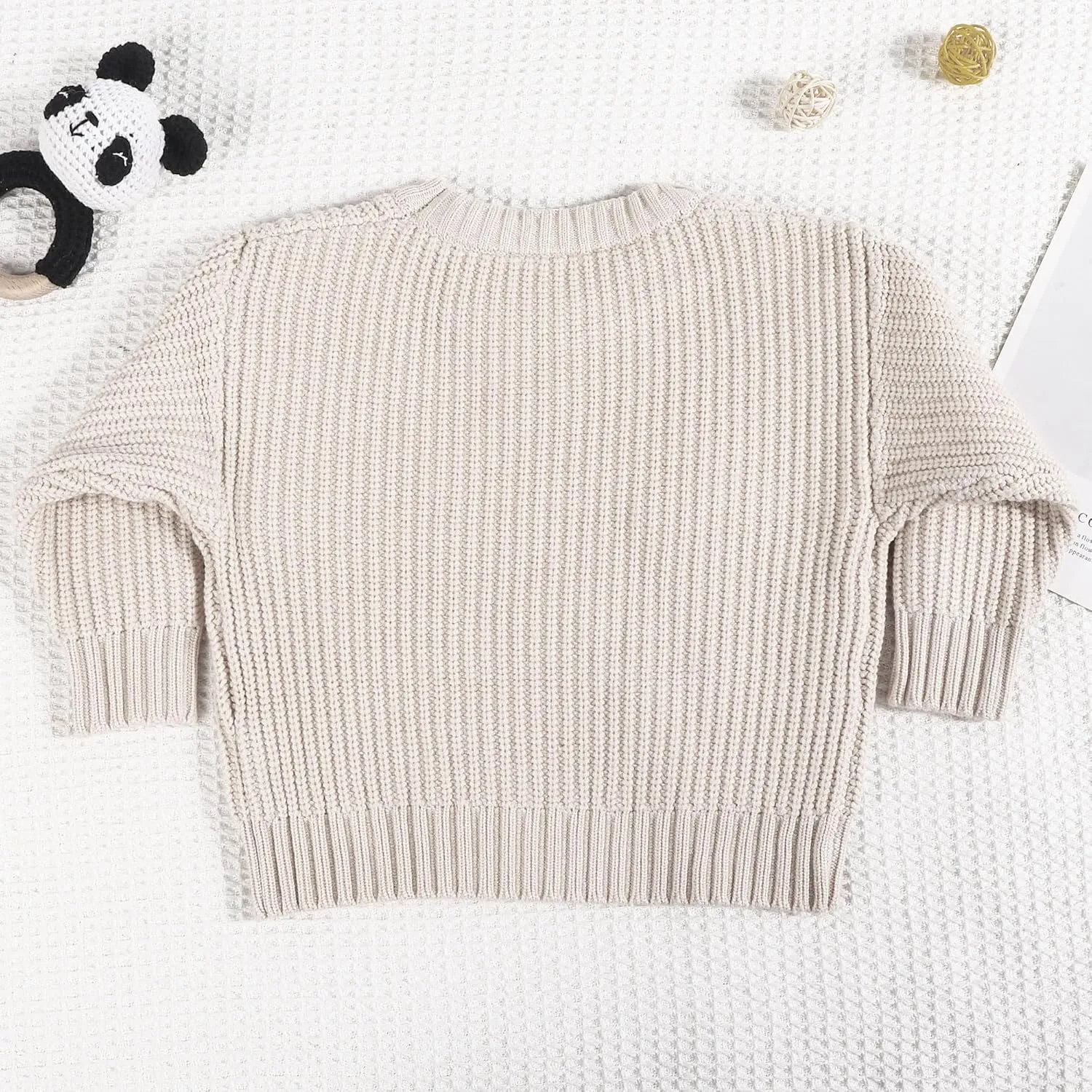 1st First Birthday Outfit Girl Boy One Sweater Embroidery Knit Pullover Fall Winter Clothes with Baby Gift Bag