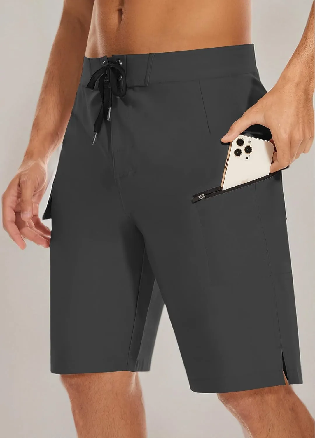 22" Men's Board Shorts Swimwear No Mesh Lining - Long Swim Trunks Surf Shorts Bathing Suit with Zipper Pocket UPF50 