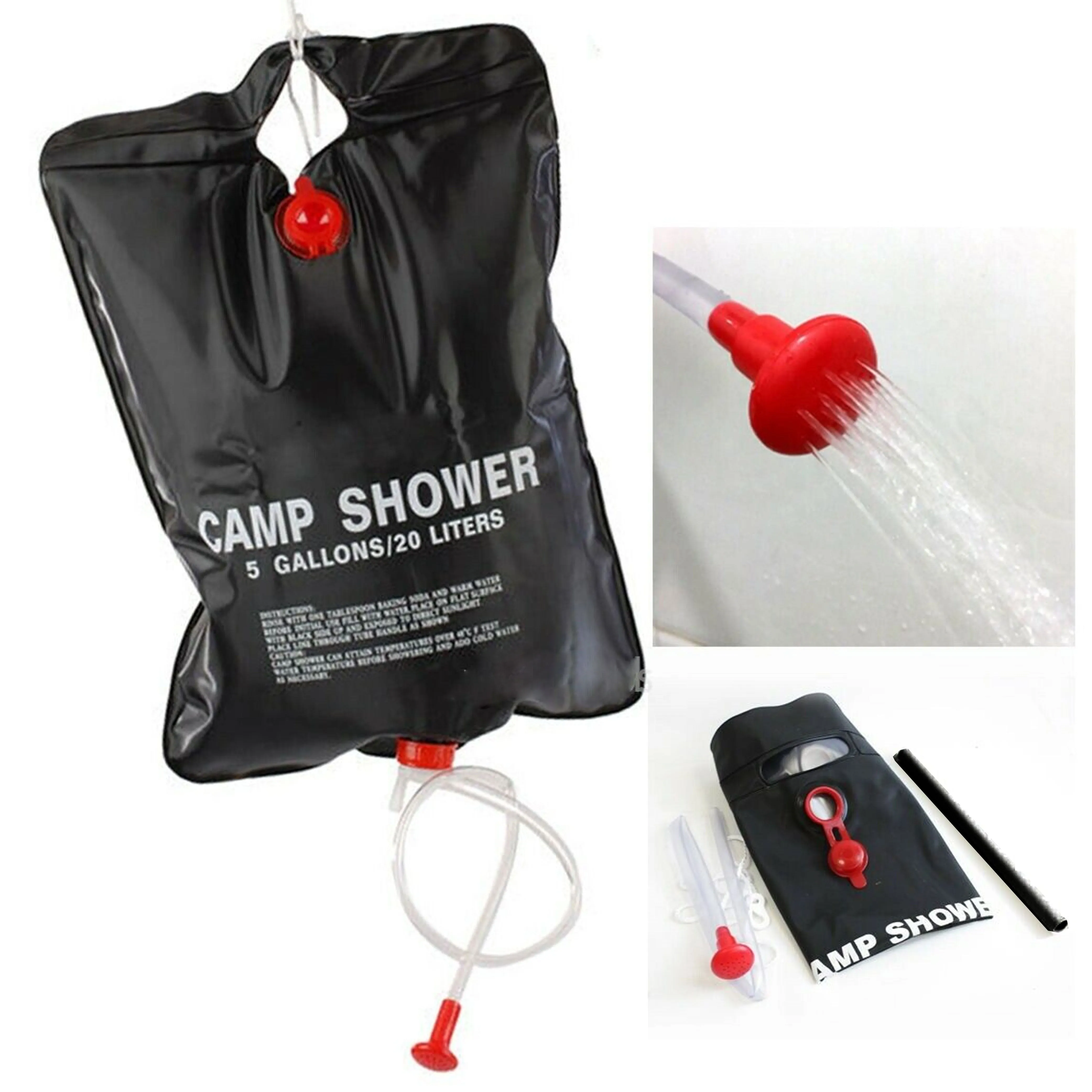 5 Gallon/20L Solar Camping Shower Outdoor PVC Bag Hiking Heated Water Portable