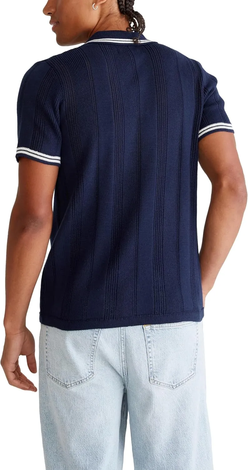 AEROPOSTALE Men's Tipped Open-Knit Sweater Polo