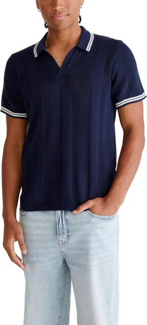 AEROPOSTALE Men's Tipped Open-Knit Sweater Polo