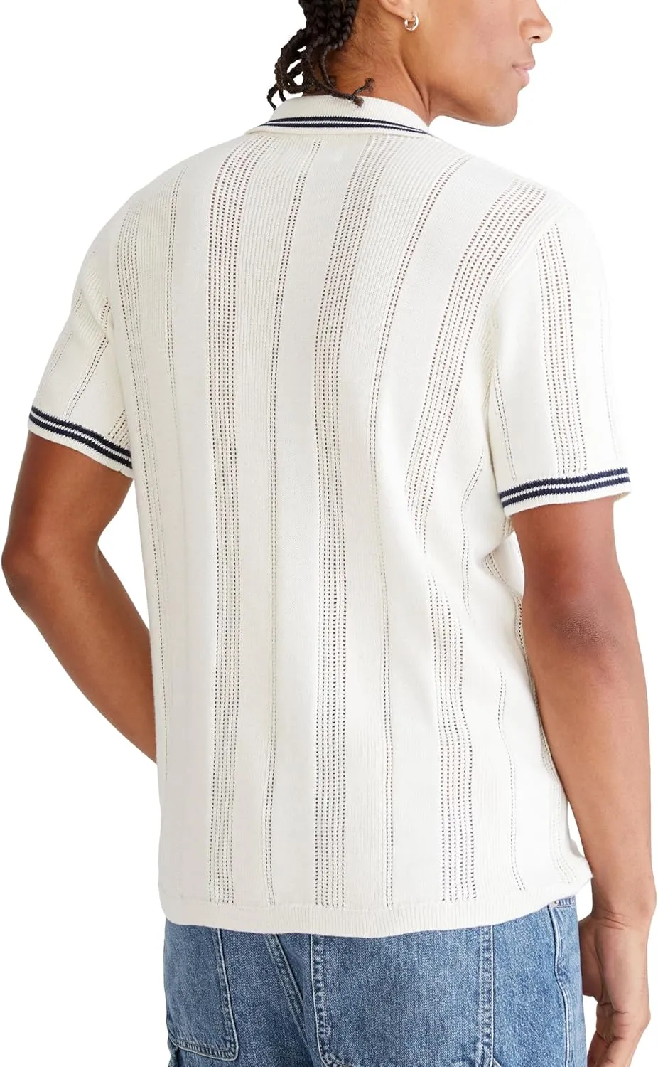 AEROPOSTALE Men's Tipped Open-Knit Sweater Polo