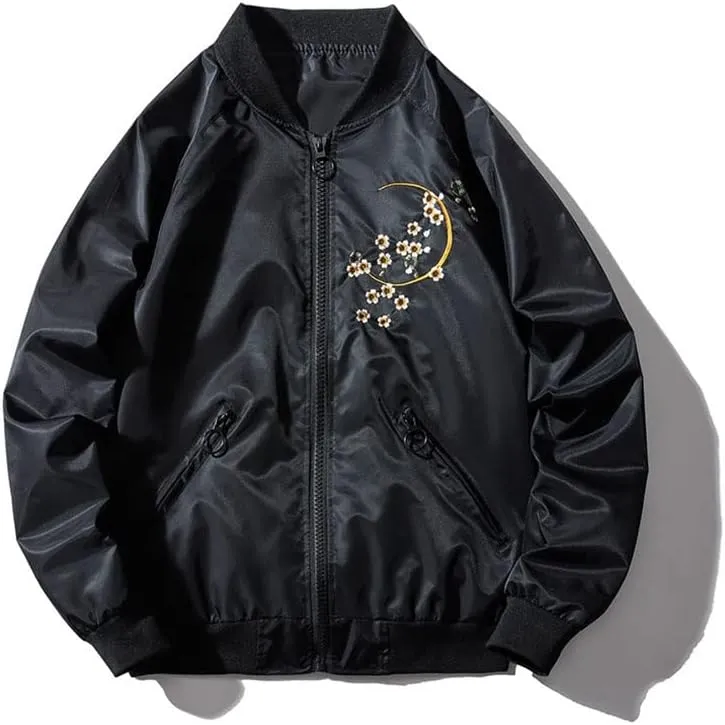 Aoleaky Spring/Winter Bomber Jacket Hip Hop Dragon Embroidery,Yokosuka Style Men's Coat