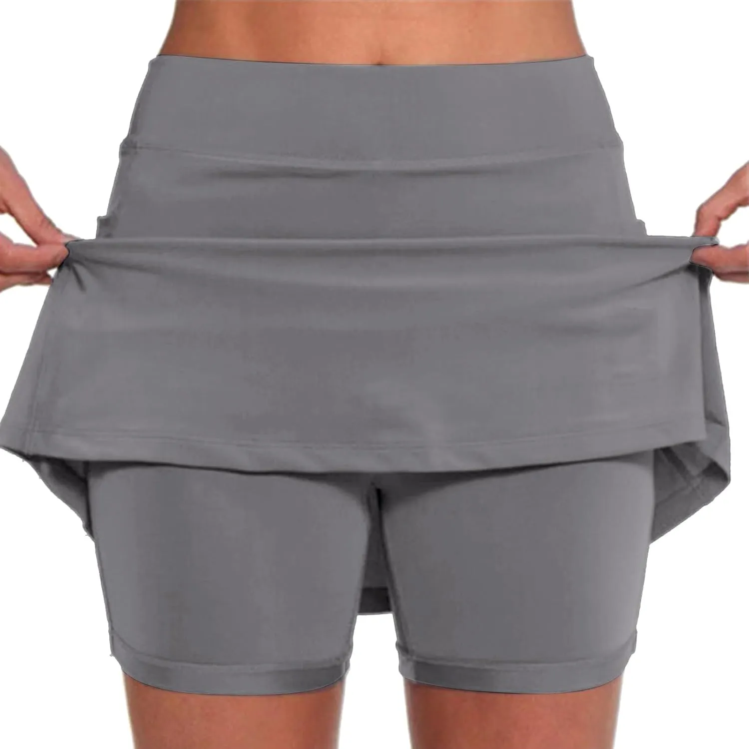 Athletic Skorts for Women Plus Size Tummy Control Tennis Yoga Shorts Hight Waist Solid Comfy Elastic Gym Skirts
