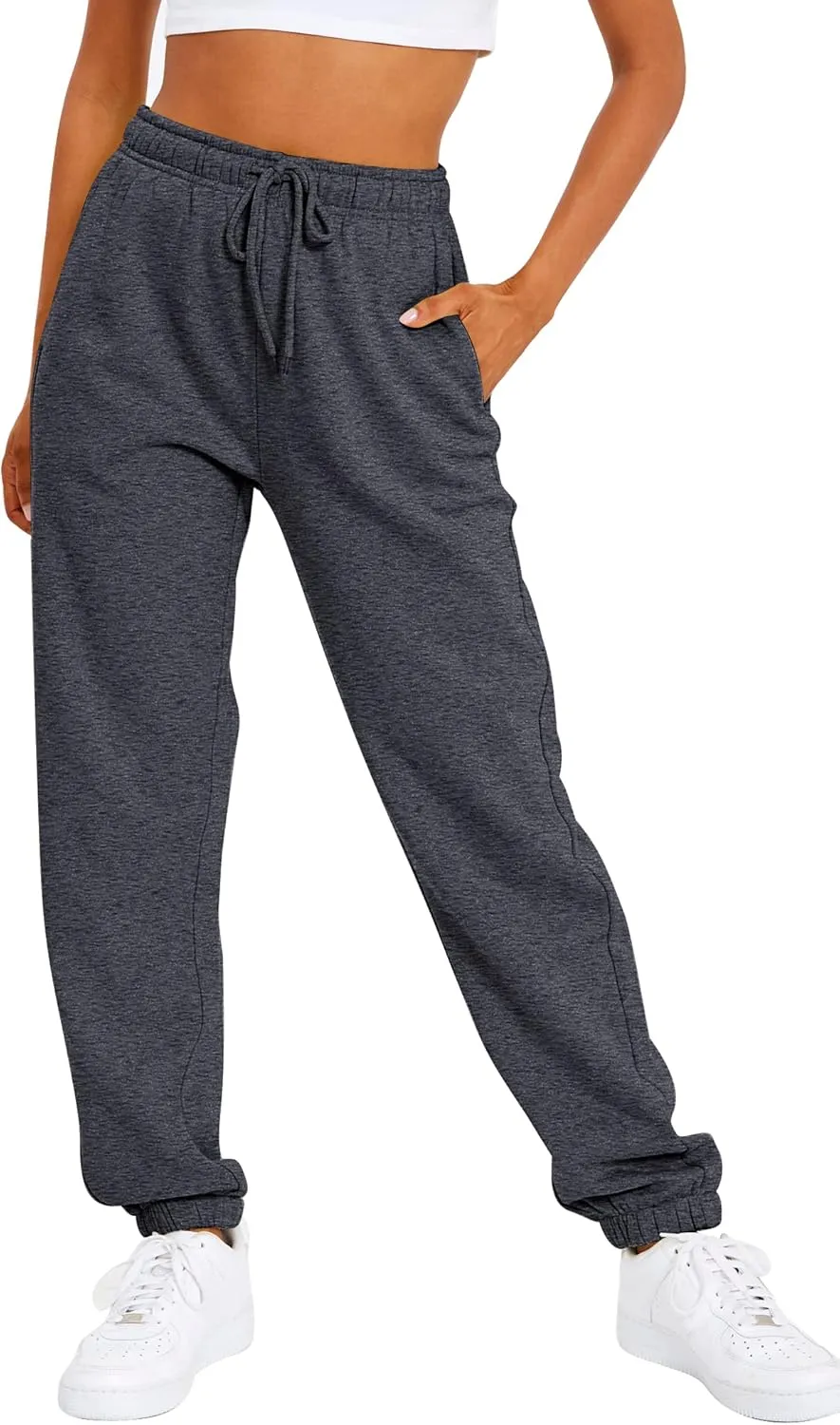 AUTOMET Women's Casual Baggy Fleece Sweatpants