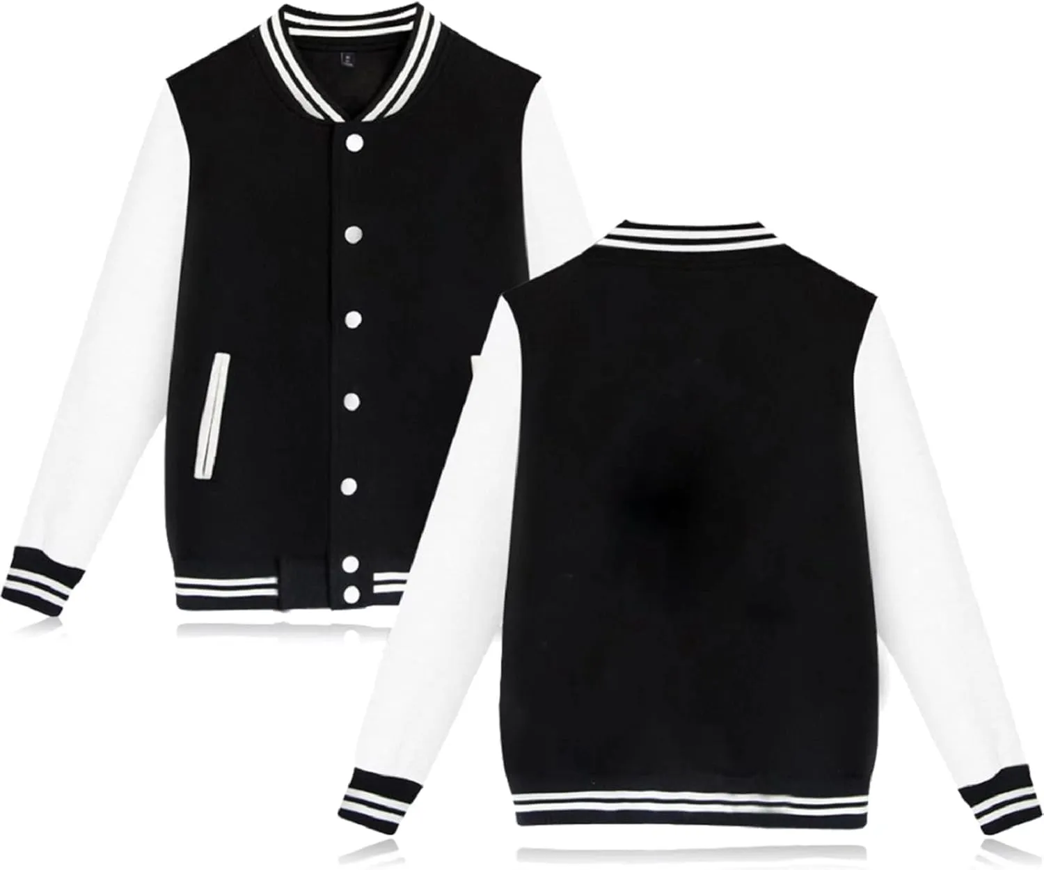 babyhealthy Women's Men's Varsity Baseball Jacket Casual Letterman Bomber Jacket Windbreaker Lightweight Jacket Coat