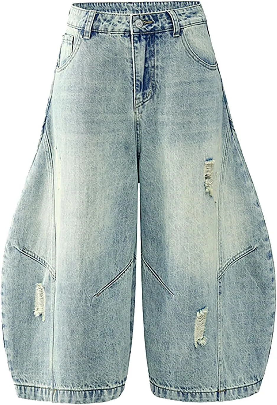 Baggy Jean Shorts for Men Summer Casual Loose Fit Y2K Hip Hop Mid Denim Shorts Streetwear with Pockets