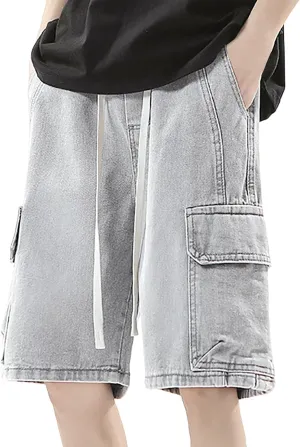 Baggy Jean Shorts for Men Summer Casual Loose Fit Y2K Hip Hop Skateboard Denim Shorts Trendy Outfits