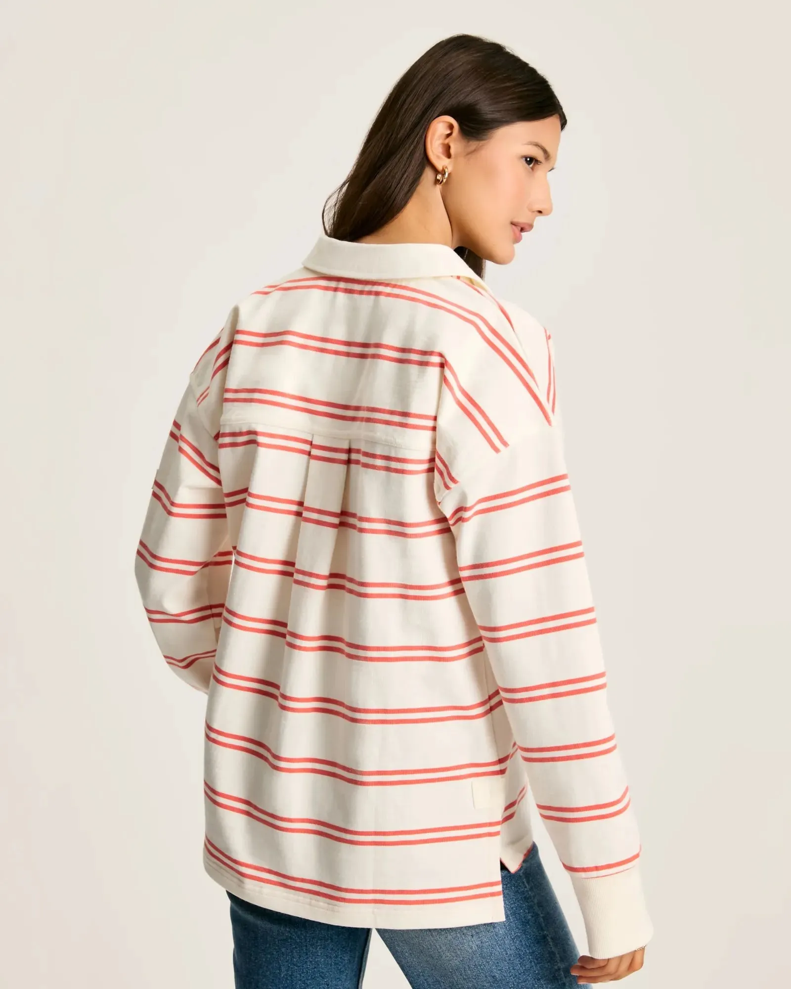 Bayside Coral/White Cotton Deck Shirt
