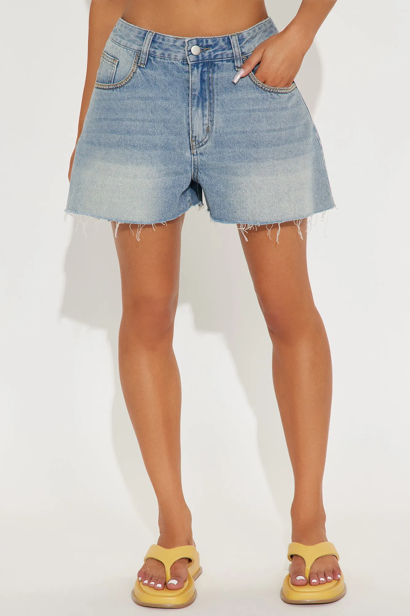 Beach House A-Line Denim Shorts - Medium Wash