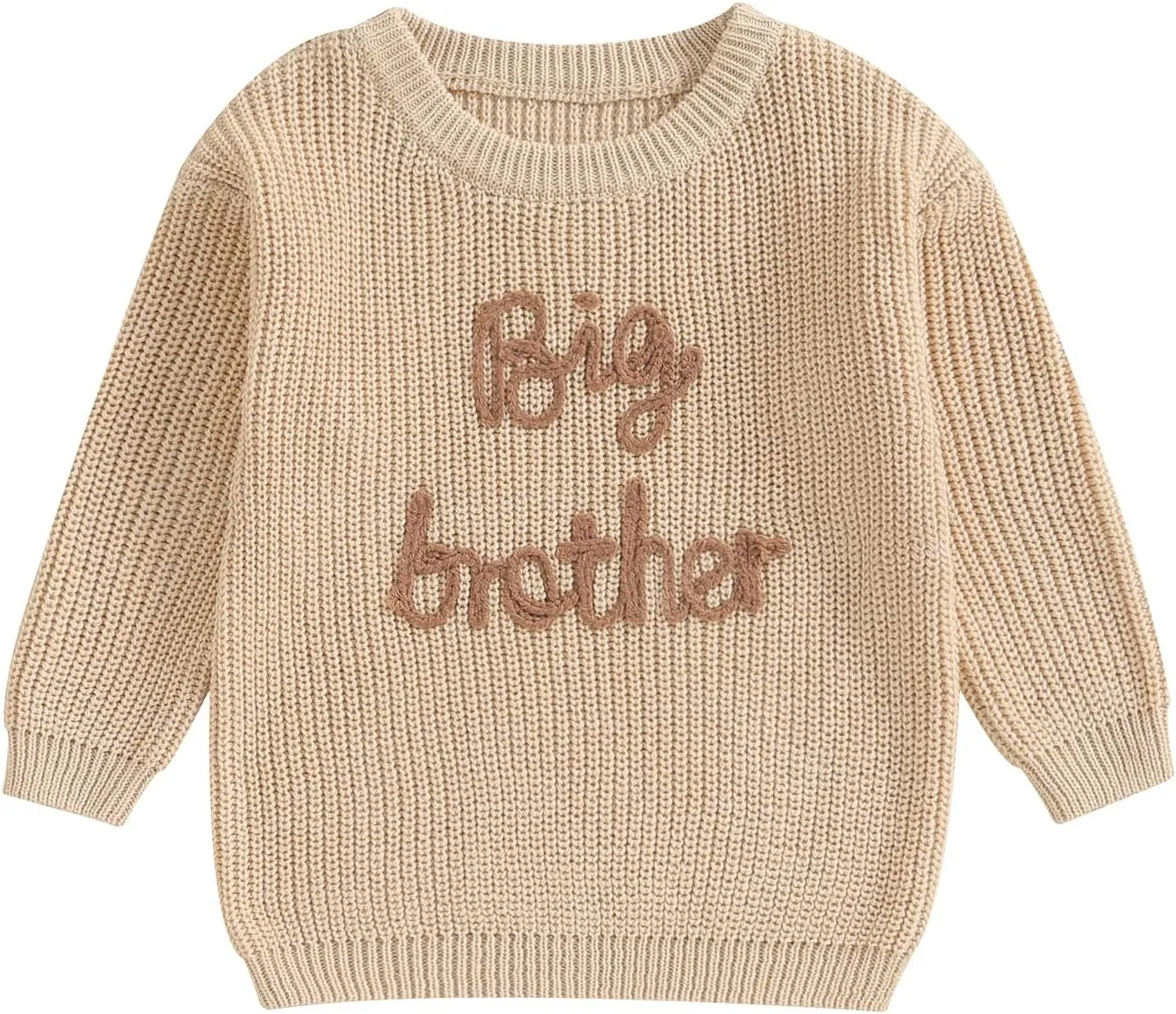 Big Brother Little Brother Matching Outfits Letter Embroidery Knit Sweater Shirt Baby Boy Winter Warm Clothes