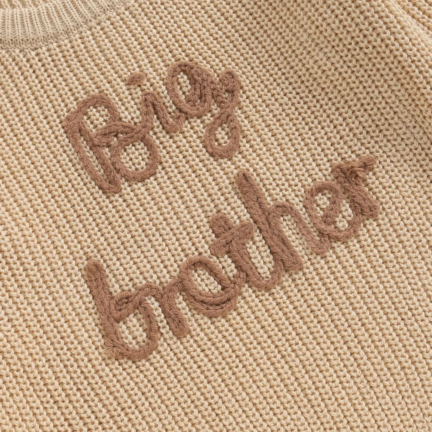 Big Brother Little Brother Matching Outfits Letter Embroidery Knit Sweater Shirt Baby Boy Winter Warm Clothes