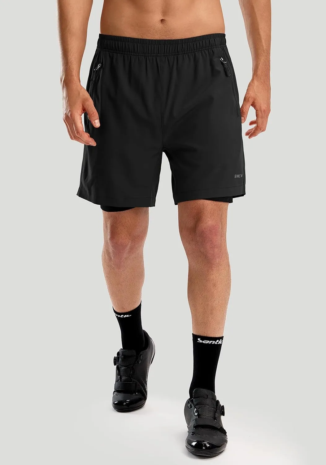 Bikewa Men's Mountain Bike Shorts 3D Padded Loose-fit Riding Biking Cycling Bicycle Biker Shorts for Men Zipper Pockets