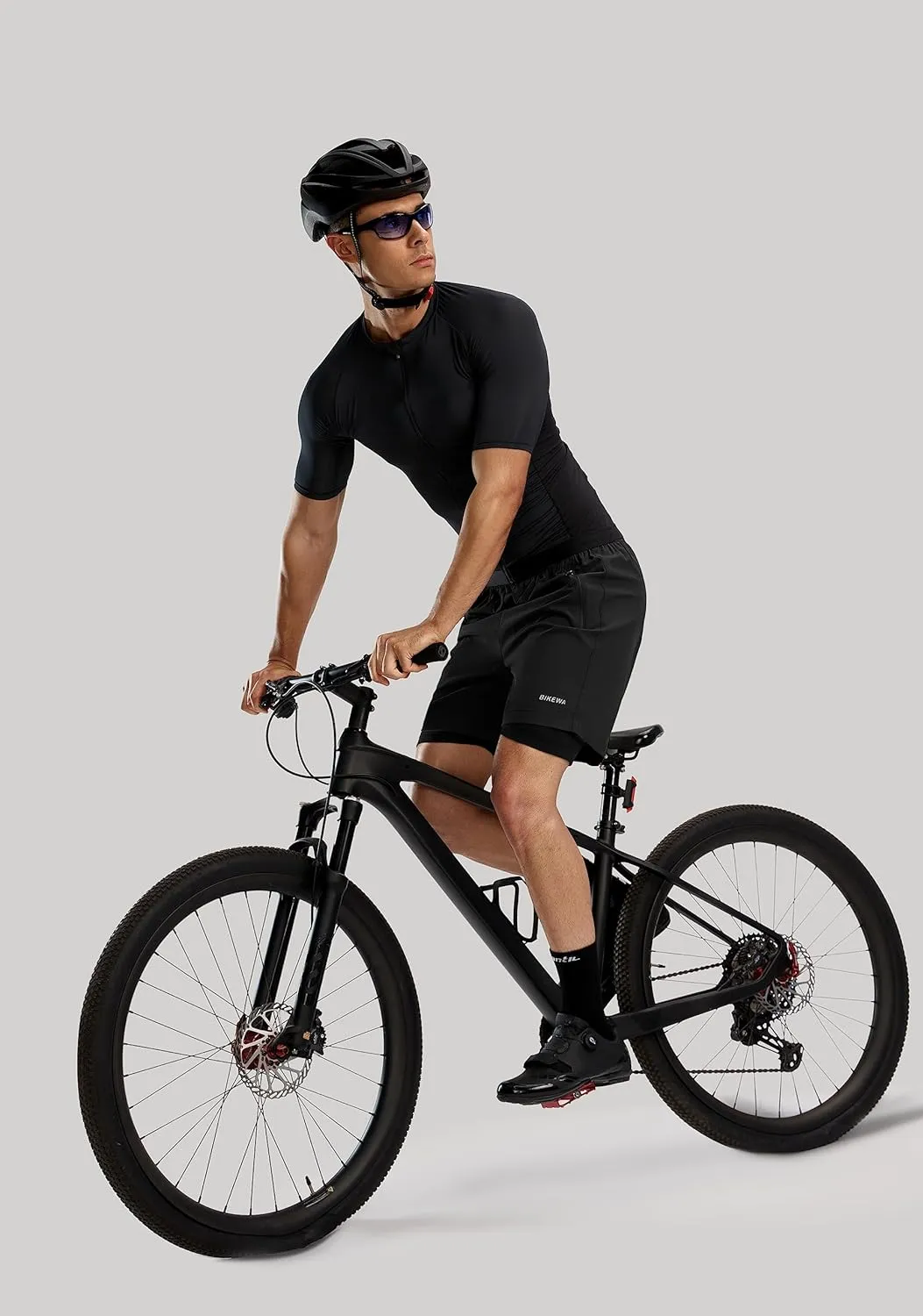 Bikewa Men's Mountain Bike Shorts 3D Padded Loose-fit Riding Biking Cycling Bicycle Biker Shorts for Men Zipper Pockets