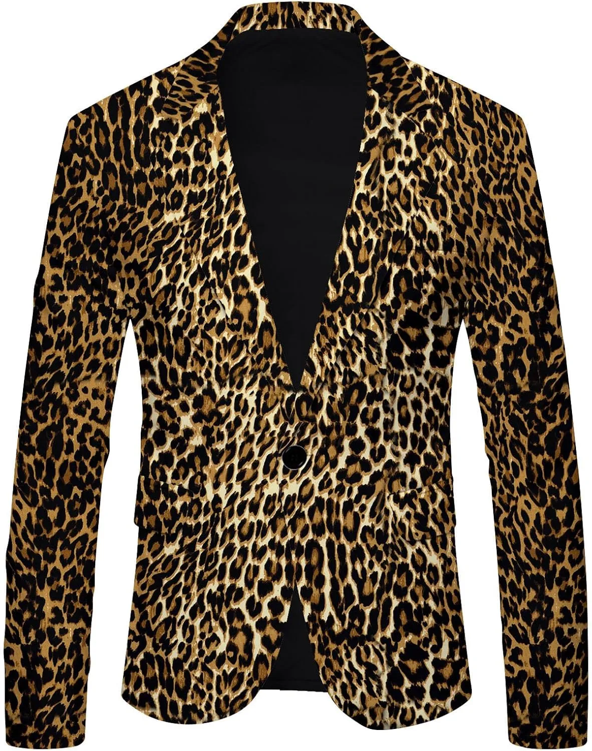 Blazer for Men Striped Polka Dot Leopard Lightweight Suit Jacket Slim Fit Casual Coats Work for Dinner,Prom,Wedding