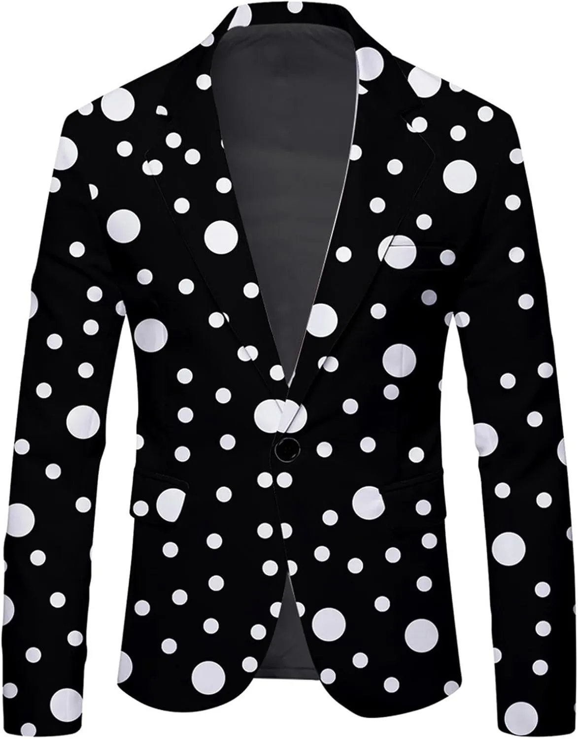 Blazer for Men Striped Polka Dot Leopard Lightweight Suit Jacket Slim Fit Casual Coats Work for Dinner,Prom,Wedding