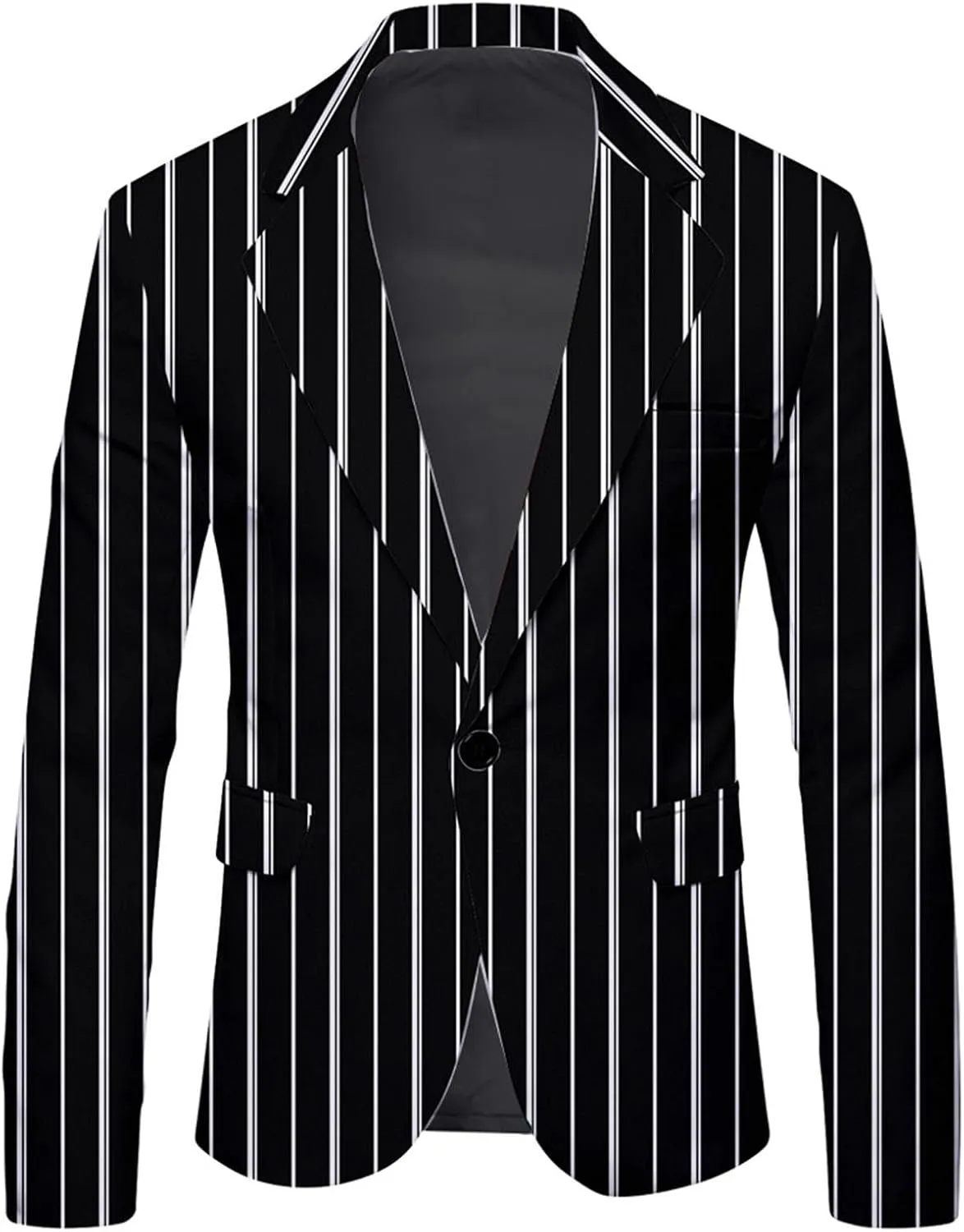 Blazer for Men Striped Polka Dot Leopard Lightweight Suit Jacket Slim Fit Casual Coats Work for Dinner,Prom,Wedding