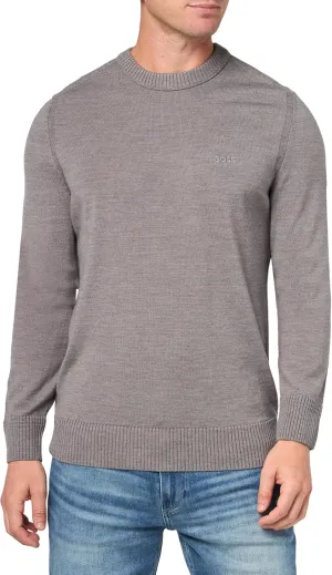 BOSS Men's Small Logo Wool Blend Sweater