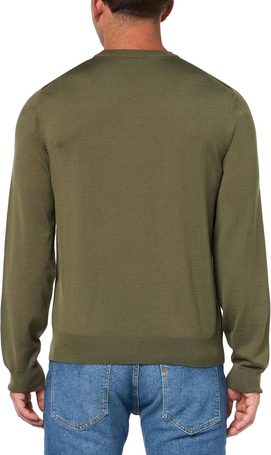 BOSS Men's Small Logo Wool Pullover Sweater
