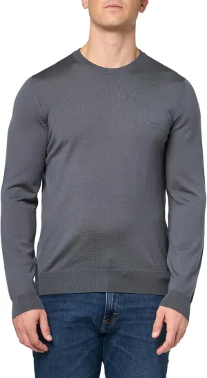 BOSS Men's Small Logo Wool Pullover Sweater