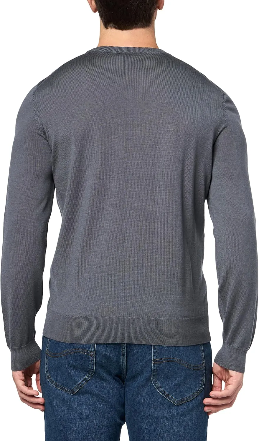 BOSS Men's Small Logo Wool Pullover Sweater