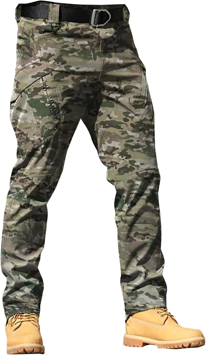 Camo Cargo Pants for Men Slim Fit Stretch Outdoor Hiking Hunting Safari Tactical Trousers Classic Military Army Pants