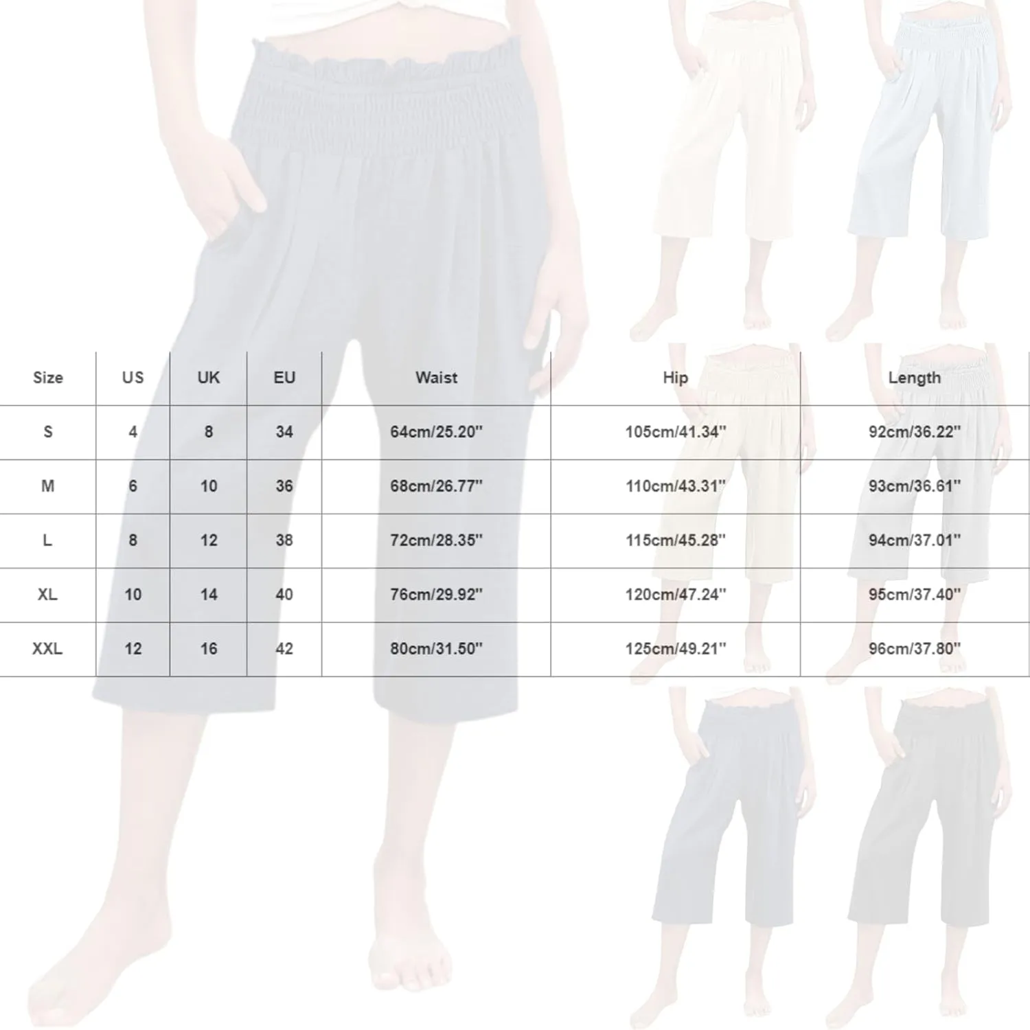 Cargo Capris for Women Casual 2025 Summer Drawstring Elastic High Waist Linen Pants Cropped Comfy Trousers