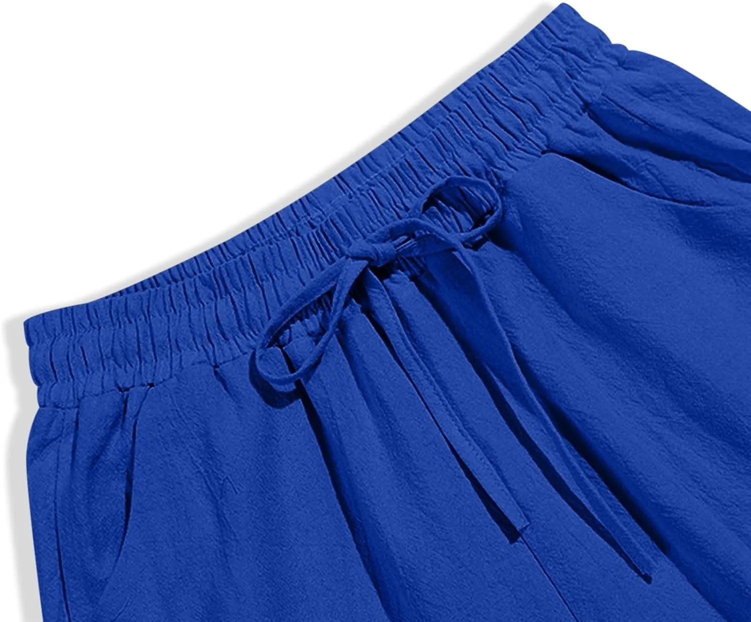 Casual Linen Pants for Women 2025 Summer Straight Leg Pant Drawstring High Waist Loose Comfy Cotton Beach Trousers