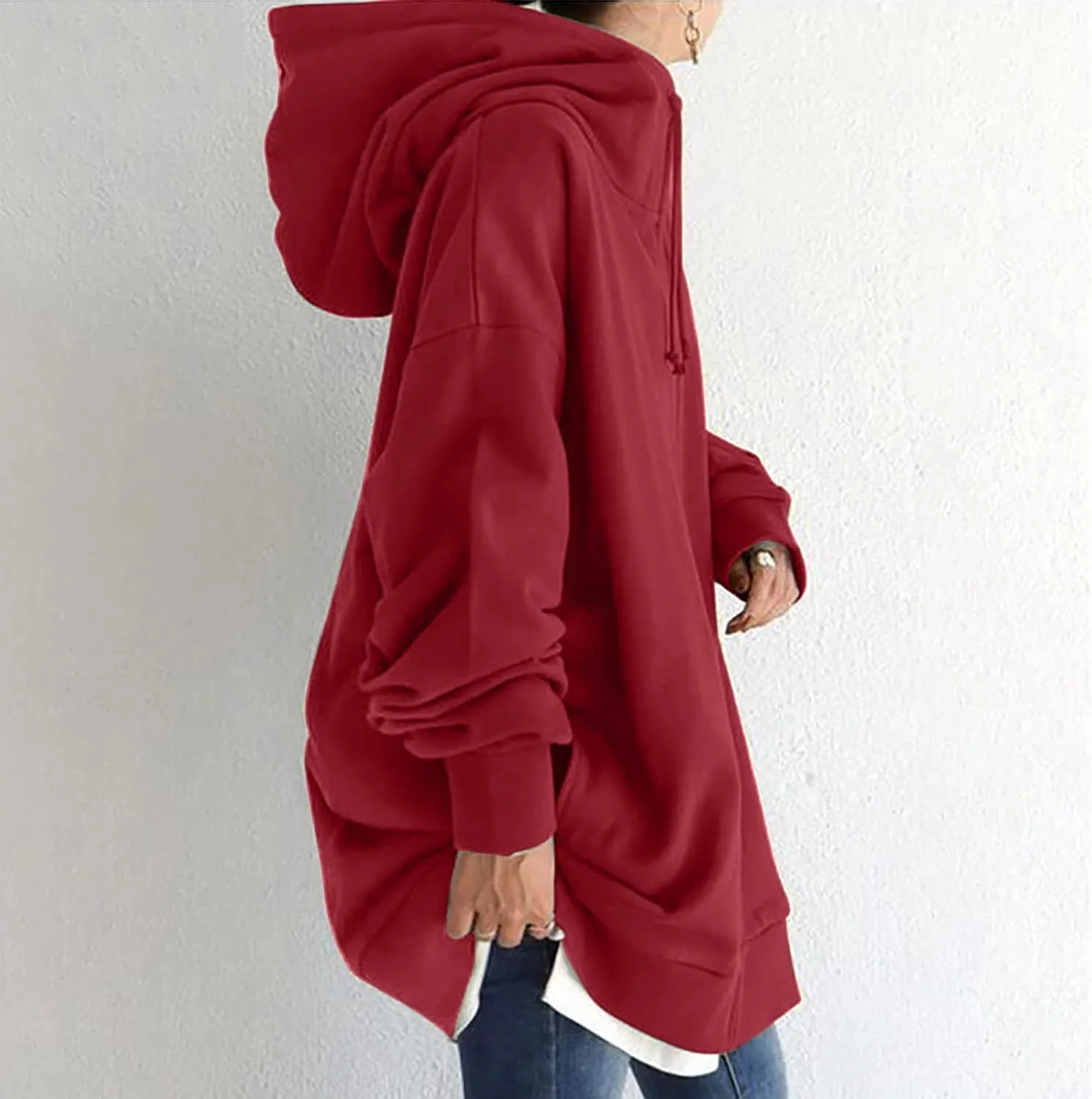 Ceboyel Women Oversized Sweatshirt Loose Fit Full Zip Up Fashion Long Hoodies Trendy Y2K Jackets Winter Outfits Clothes 2023