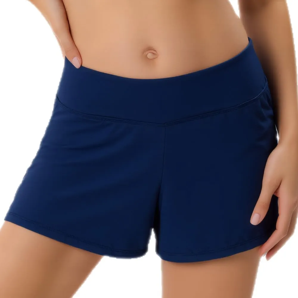 COCOPEAR Period High Waisted Swim Shorts Women with Liner Leakproof Women's Board Shorts for Teens, Girls, Women