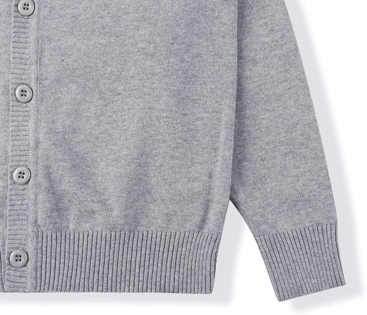 CUNYI Boys' Button-up Cardigan with Elbow Patches V-Neck Cotton Knit Sweater Casual Outerwear