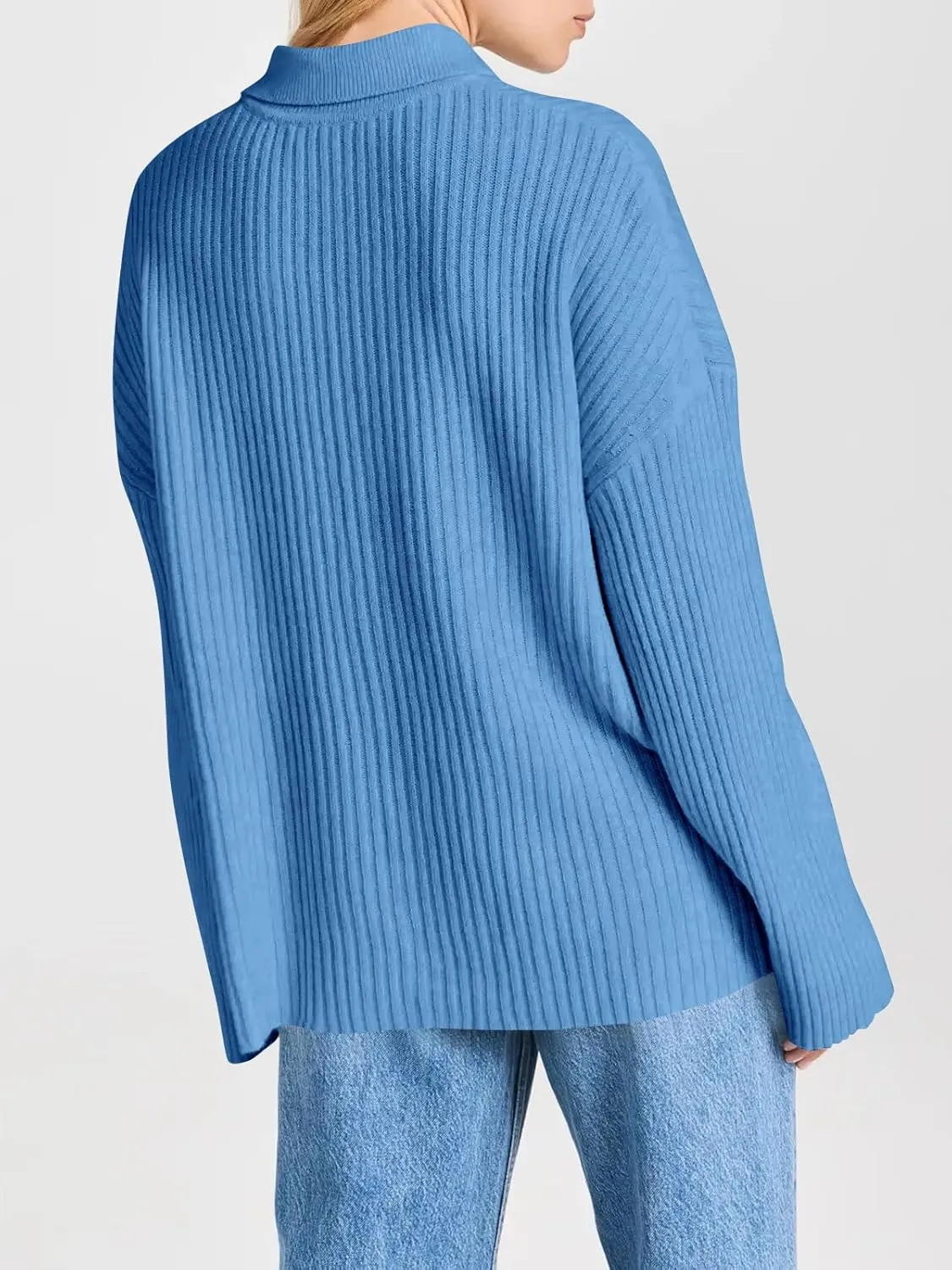 Danedvi Womens Collared Cardigan Sweaters Oversized Ribbed Knit Open Front Button Up Bell Sleeve Outwear