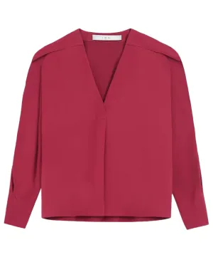 Dark Red Long Sleeve Janic Blouse