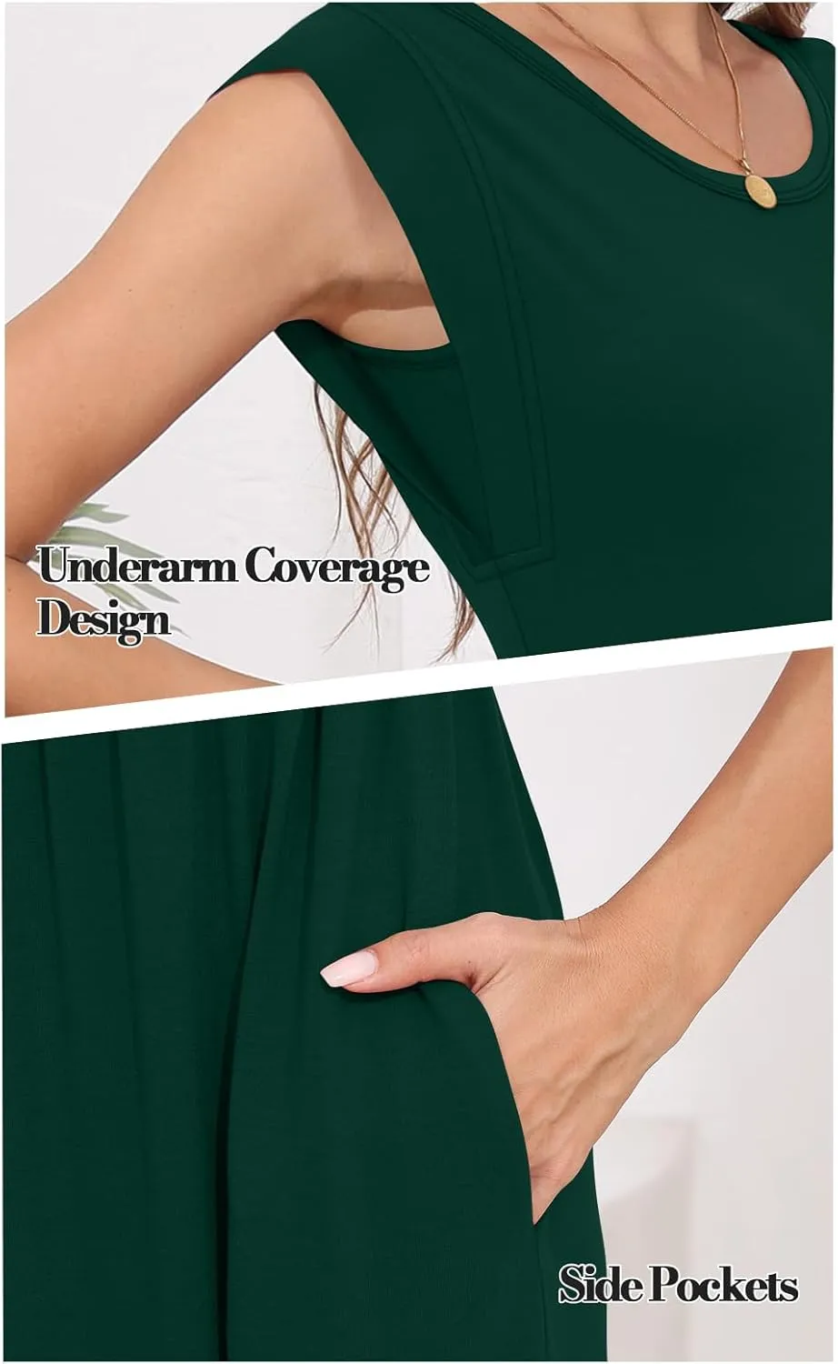 DB MOON Womens 2025 Maxi Dresses Empire Waist Long Summer Dress Casual Cap Short Sleeve Sundress with Pockets