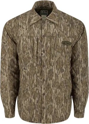 DRAKE Men's LST Double Down Jac-Shirt Insulated Water-Repellent Resistant Quilted Button-Down Outdoor Hunting Hiking Jacket