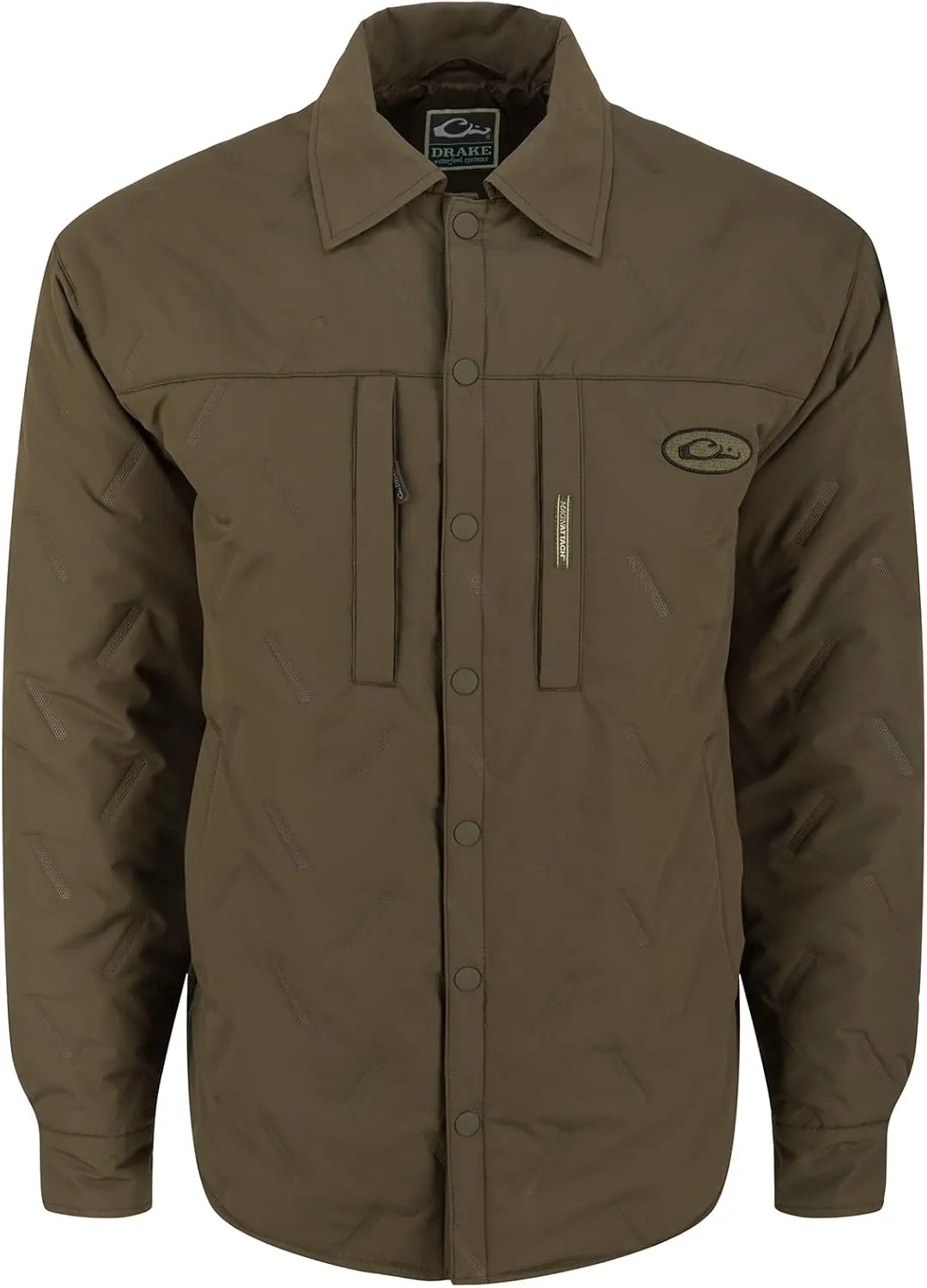DRAKE Men's LST Double Down Jac-Shirt Insulated Water-Repellent Resistant Quilted Button-Down Outdoor Hunting Hiking Jacket