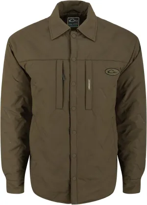 DRAKE Men's LST Double Down Jac-Shirt Insulated Water-Repellent Resistant Quilted Button-Down Outdoor Hunting Hiking Jacket