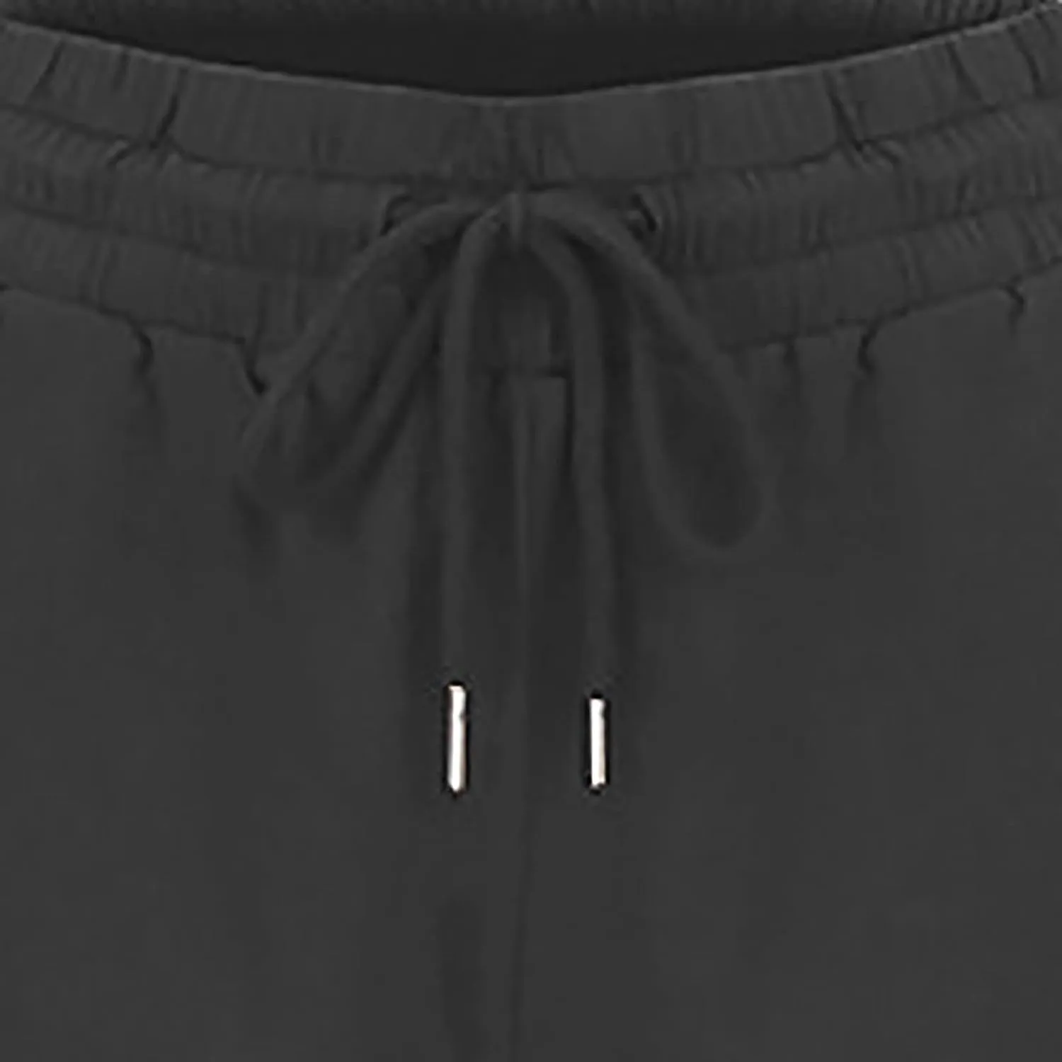 fartey Linen Pants Women Summer Casual Straight Leg Pants Drawstring Elastic High Waist Loose Comfy Trousers with Pockets