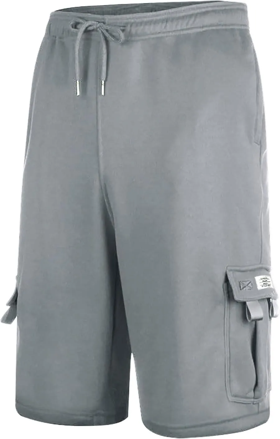 Finelylove Cargo Shorts for Men Casual Summer Sweat Shorts Elastic Waist Drawstring Workout Athletic Gym Shorts with Pockets