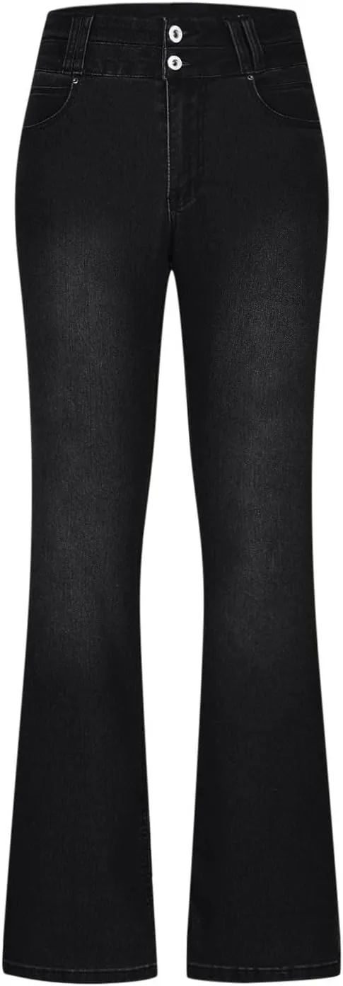 Flare Jeans for Women High Waist Stretch Bell Bottom Denim Leggings Slim Fit Straight Leg Trouser Fashion Casual Pant