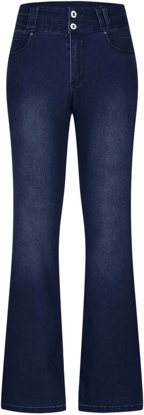 Flare Jeans for Women High Waist Stretch Bell Bottom Denim Leggings Slim Fit Straight Leg Trouser Fashion Casual Pant
