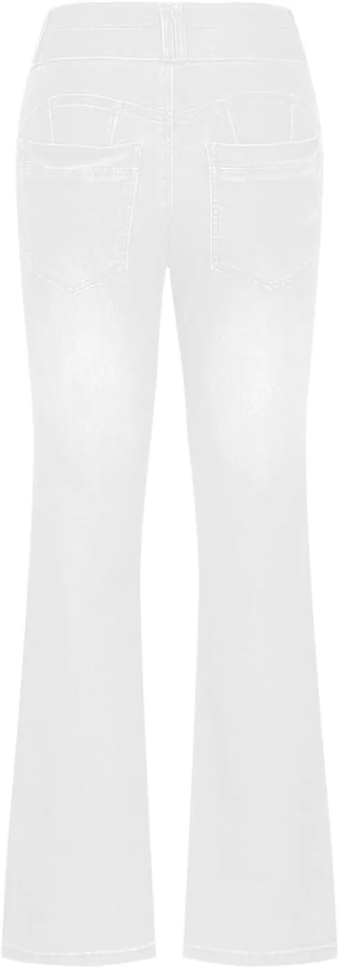 Flare Jeans for Women High Waist Stretch Bell Bottom Denim Leggings Slim Fit Straight Leg Trouser Fashion Casual Pant