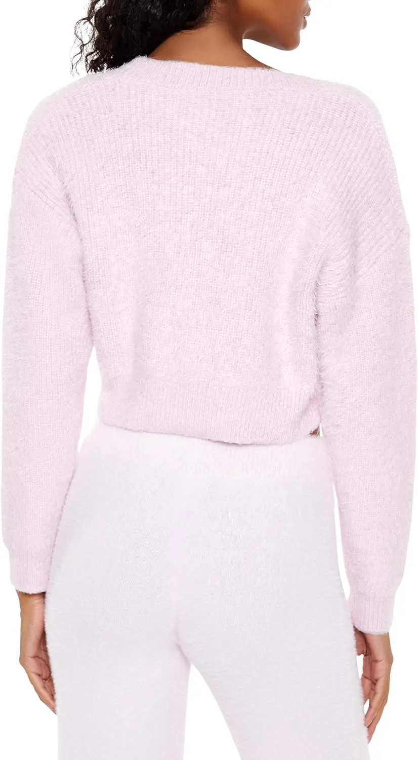 Forever 21 Women's Fuzzy Knit Cardigan Sweater