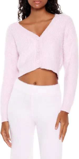 Forever 21 Women's Fuzzy Knit Cardigan Sweater