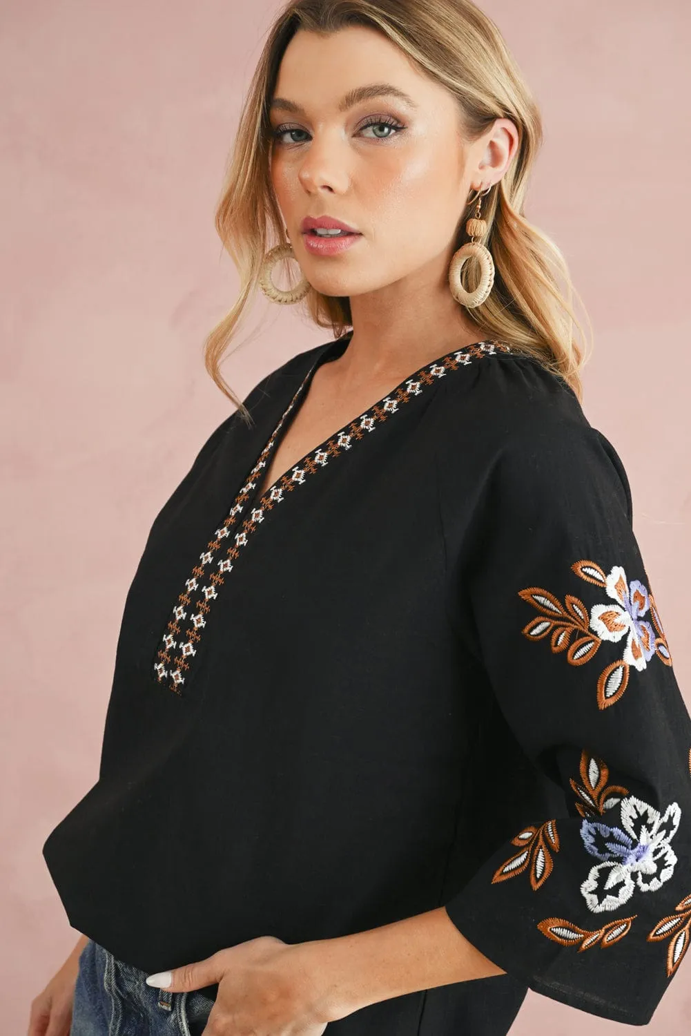 Freddie Floral Embroidered Blouse | S-3XL | PRE ORDER