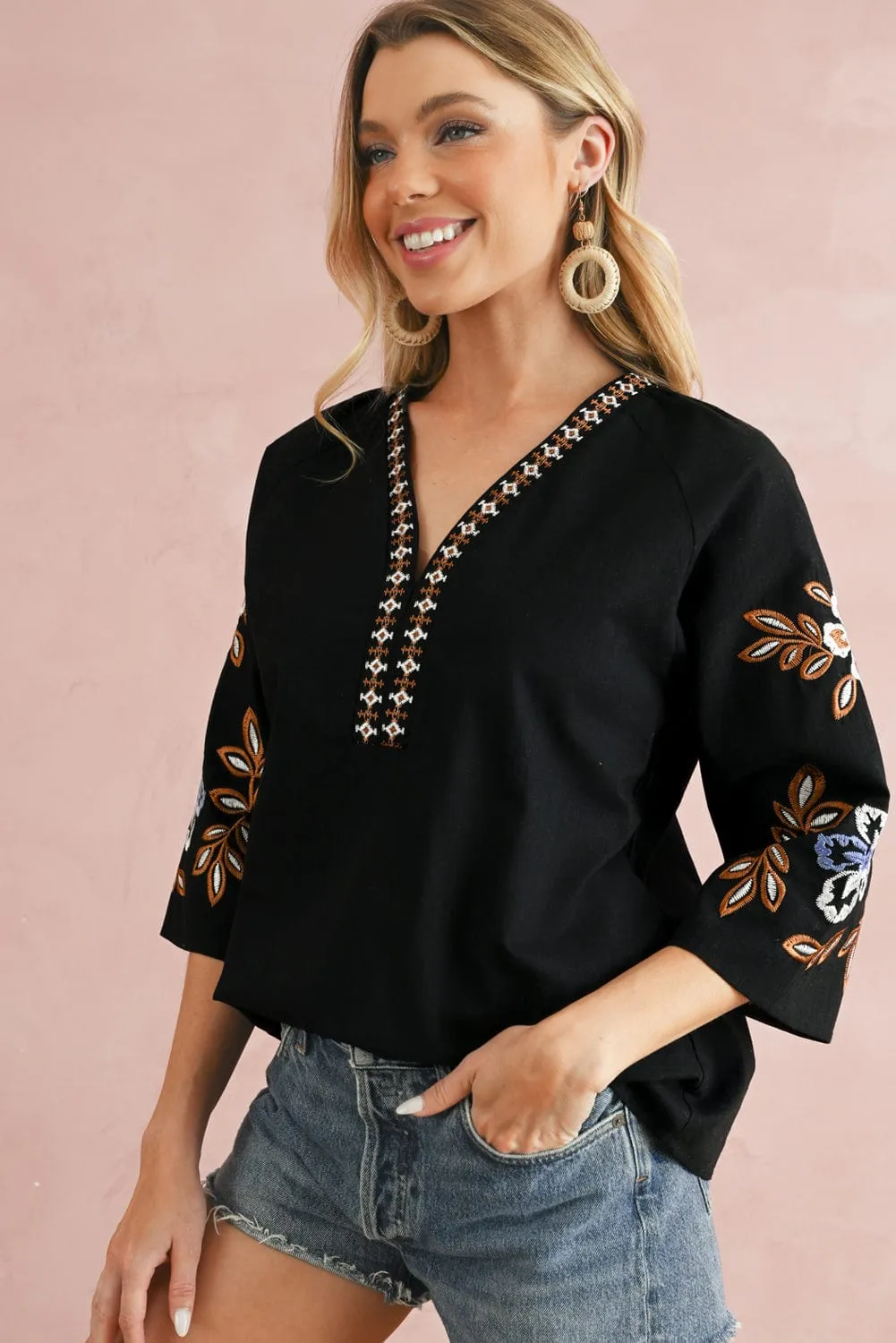 Freddie Floral Embroidered Blouse | S-3XL | PRE ORDER