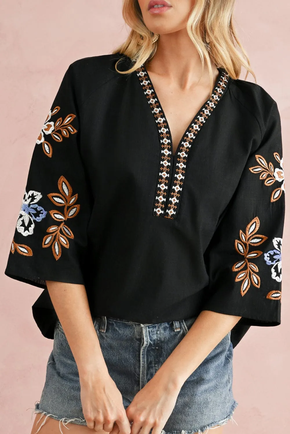 Freddie Floral Embroidered Blouse | S-3XL | PRE ORDER