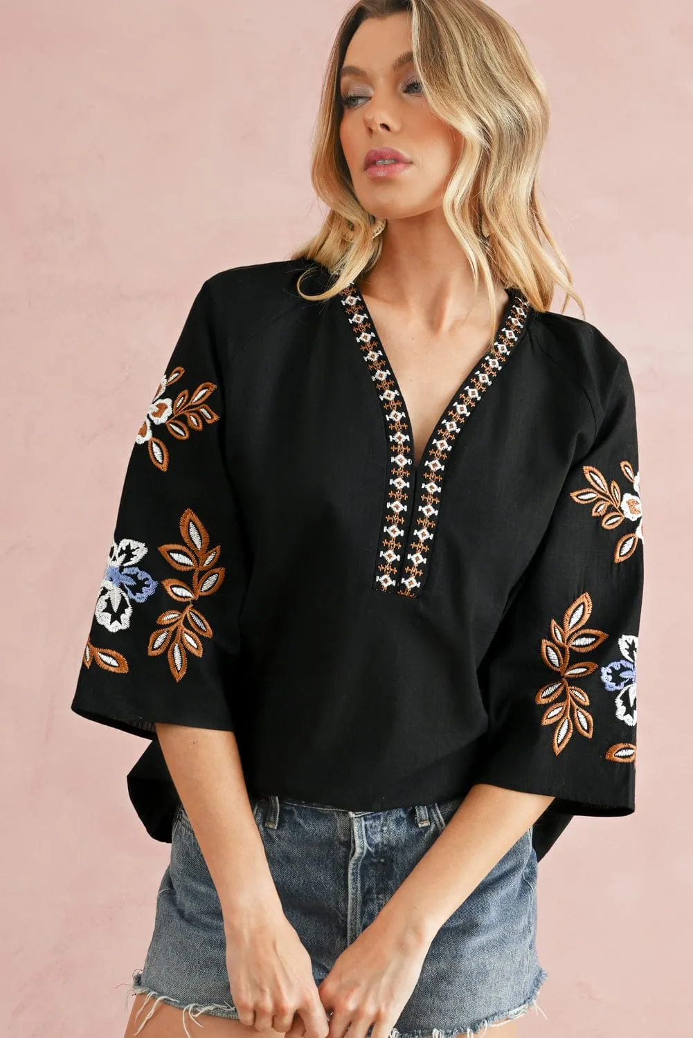 Freddie Floral Embroidered Blouse | S-3XL | PRE ORDER